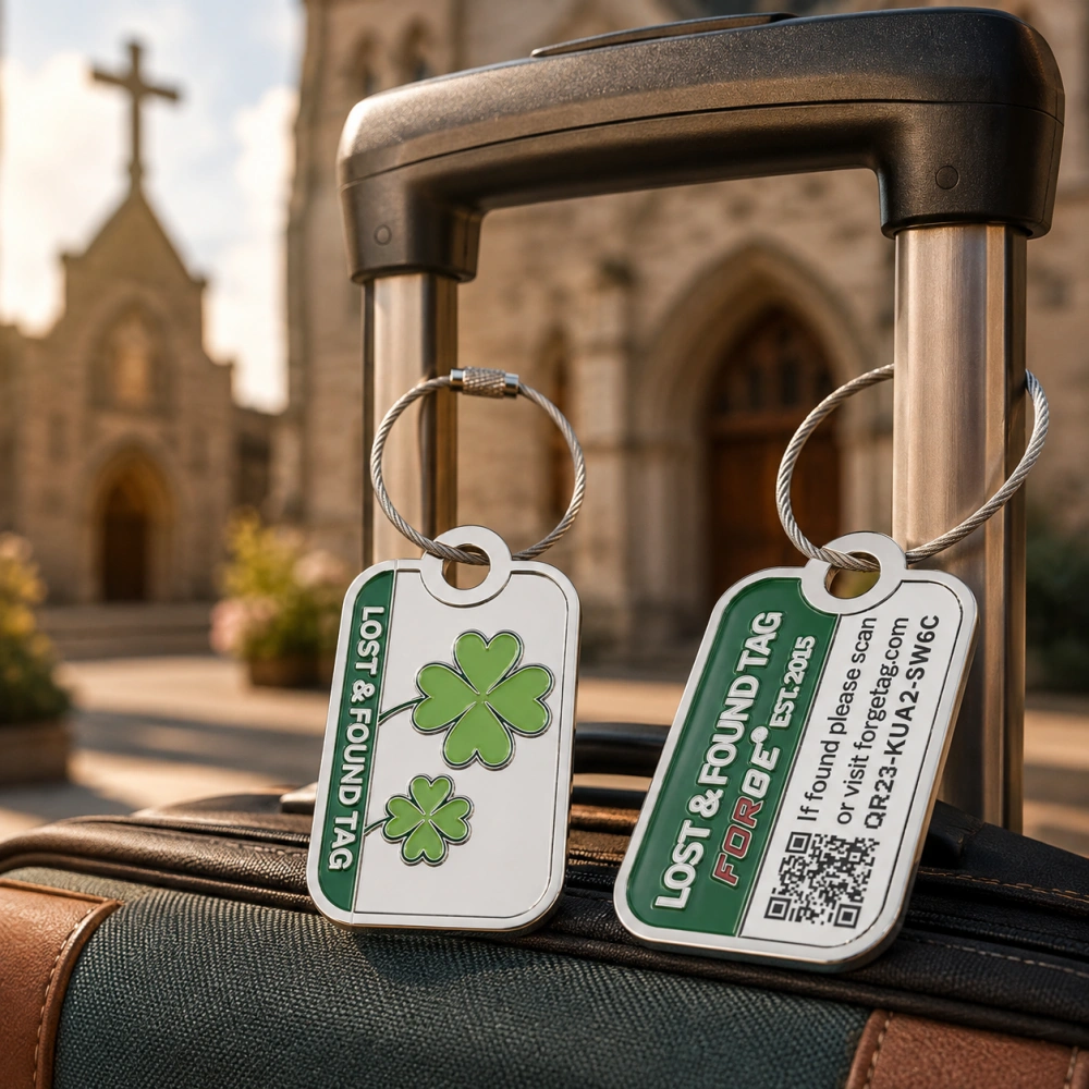 Forge Lost and Found Travel Tag - Four Leaf Clover 2 Pack