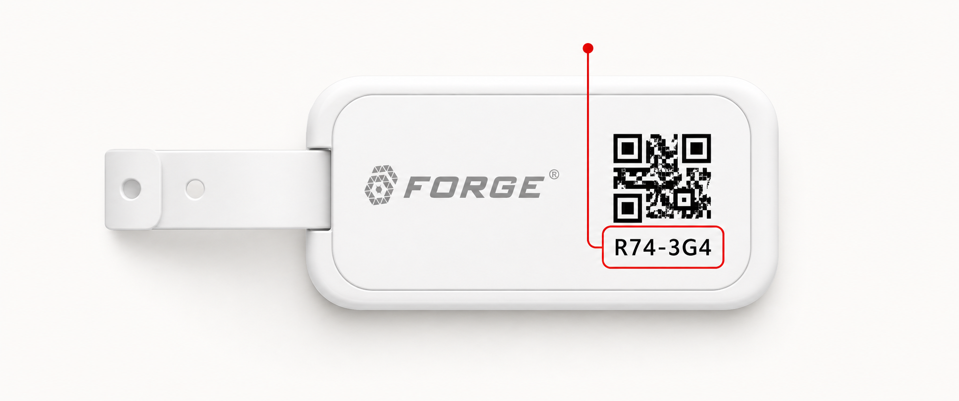 ForgeTag showing a sample Tag ID beside the QR code